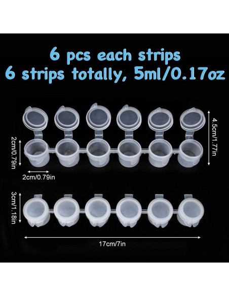36 Tarros de Pintura Vacíos 5 ml con Tapas - BAGTeck