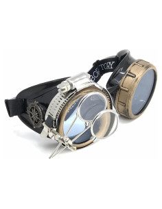Gafas Steampunk UMBRELLALABORATORY con Lentes de Aumento