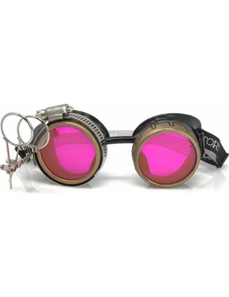 Gafas Steampunk UMBRELLALABORATORY Rosa Neón con Lupa Gafas Steampunk UMBRELLALABORATORY Rosa Neón con Lupa