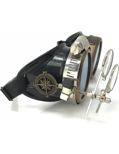 Gafas Steampunk UMBRELLALABORATORY con Lentes de Aumento