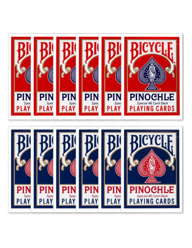 1 Docena de Cartas de Pinochle Bicycle Deluxe - 12 Barajas