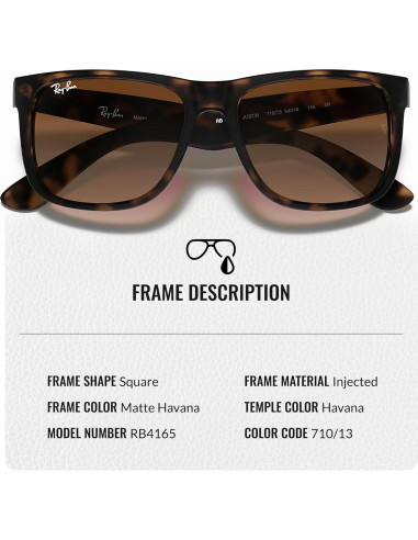 Gafas de Sol Ray-Ban RB4165 Justin Cuadradas 55mm