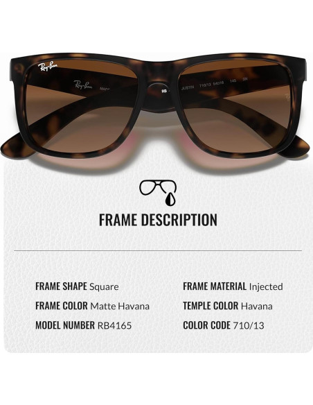 Gafas de Sol Ray-Ban RB4165 Justin Cuadradas 55mm