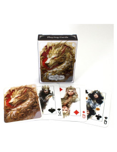 Baraja de Póker Dragón Blanco Noble Artisan 54 Cartas