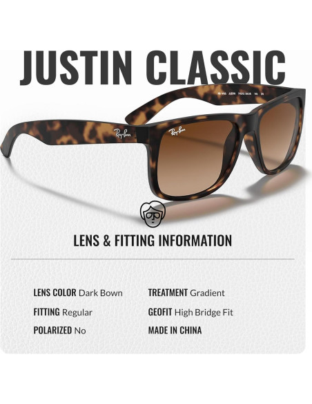 Gafas de Sol Ray-Ban RB4165 Justin Cuadradas 55mm