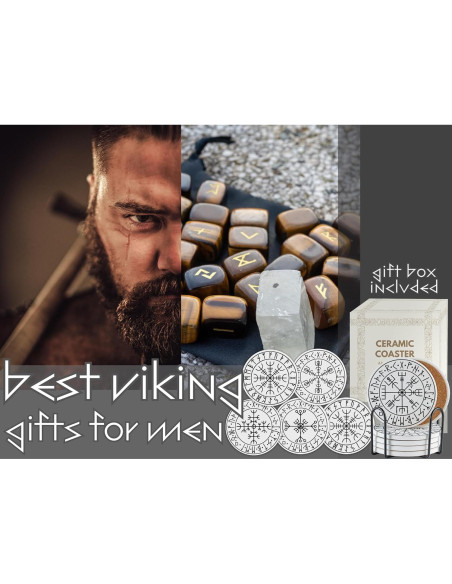 Juego de Posavasos de Runas Vikingas Onebttl - 6 Piezas Cerámicas