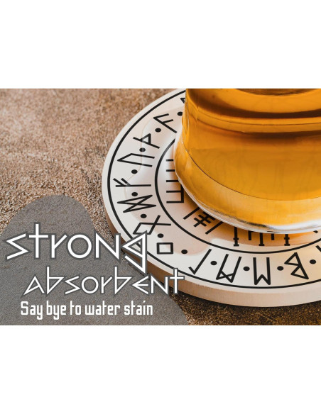 Juego de Posavasos de Runas Vikingas Onebttl - 6 Piezas Cerámicas