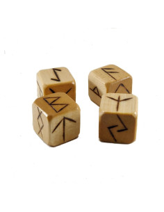 Juego de Dados de Runas de Madera Abedul 24 Piezas Adivinación