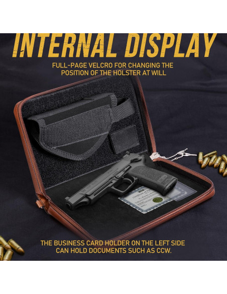 Funda de Pistola Oculta AmazingLife de Cuero con Cremallera 25.4x16.5cm