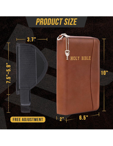 Funda de Pistola Oculta AmazingLife de Cuero con Cremallera 25.4x16.5cm