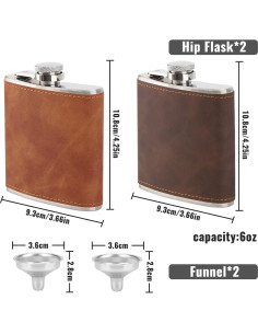 Juego de 2 frascos de cadera Forysar 177ml acero inoxidable 2