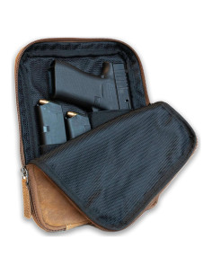 Funda de Pistolera de Cuero UC Leather Marrón con 3 Bolsillos