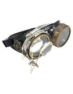 Gafas Steampunk Victoriano con Lentes de Lupa Ajustables