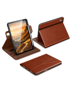 Funda DTTO para iPad A16 11"/10.9" 2025/2022 Cuero Marrón