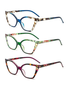 Gafas de lectura DXYXYO ojo de gato 3 pares anti luz azul 2