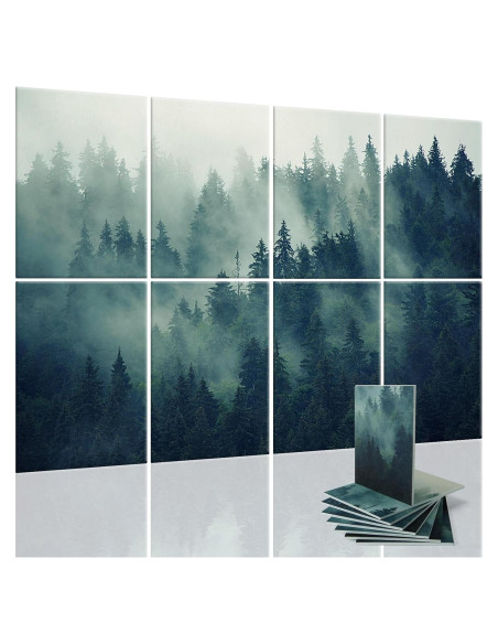 Paneles Acústicos Decorativos Art3d 8 Piezas 40x30cm Bosque Nebuloso