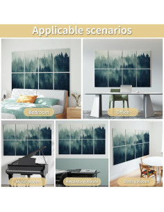 Paneles Acústicos Decorativos Art3d 8 Piezas 40x30cm Bosque Nebuloso 2