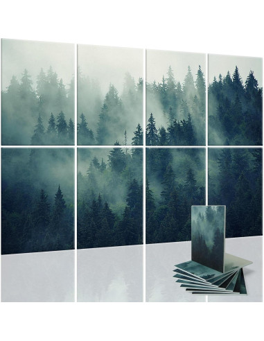 Paneles Acústicos Decorativos Art3d 8 Piezas 40x30cm Bosque Nebuloso