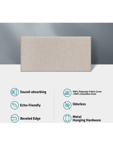 Paneles Acústicos de Fibra de Vidrio 120x60 cm Lino 2 PCS