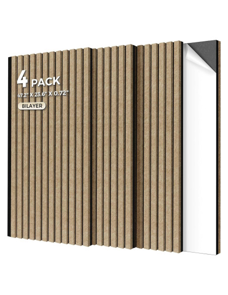 Paquete de 4 Paneles Acústicos Doble Capa Keemute 120x60cm