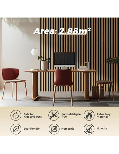 Paquete de 4 Paneles Acústicos Doble Capa Keemute 120x60cm