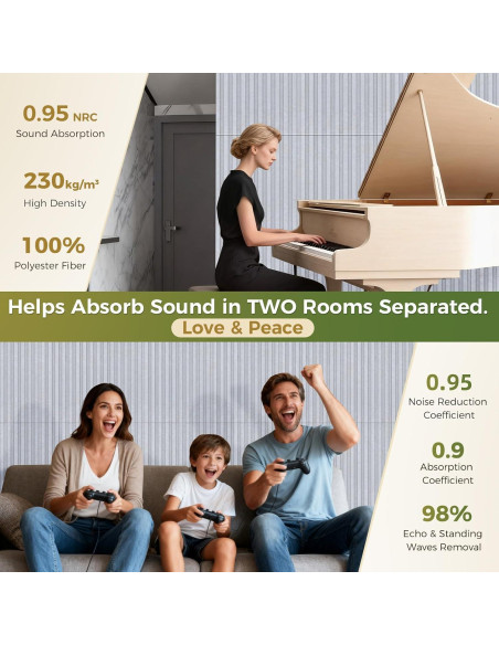 Paneles Acústicos de Pared 120x60 cm Doble Capa 8 Pzas Camello