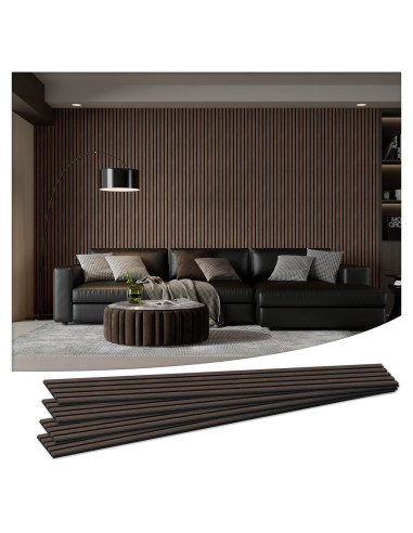 Paneles Acústicos de Madera LDB 4 Piezas 238.8x32 cm Nogal