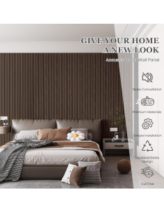 Paneles Acústicos de Madera LDB 4 Piezas 238.8x32 cm Nogal 2