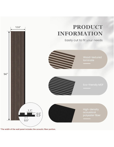 Paneles Acústicos de Madera LDB 4 Piezas 238.8x32 cm Nogal