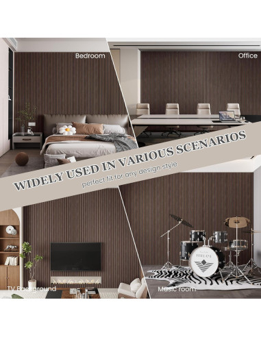 Paneles Acústicos de Madera LDB 4 Piezas 238.8x32 cm Nogal