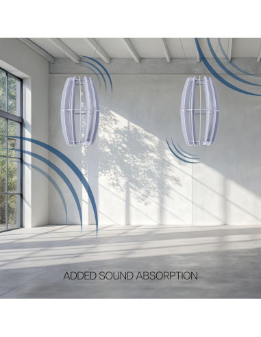 Absorbente Acústico de Techo Ovalado VIVO PP-CW03G Gris Claro