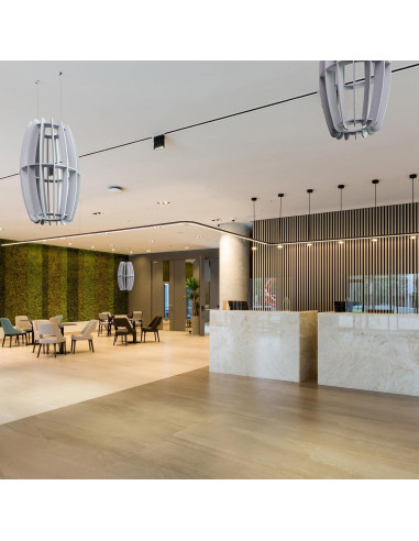 Absorbente Acústico de Techo Ovalado VIVO PP-CW03G Gris Claro