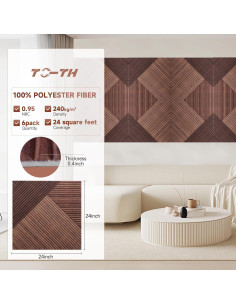 Paneles Acústicos TO-TH Sándalo Rojo 3D Autoadhesivos - 6 Pzas 2