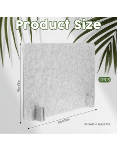 Panel de Privacidad Acústico BOHUIZ 2 Piezas 60x45cm Gris 2