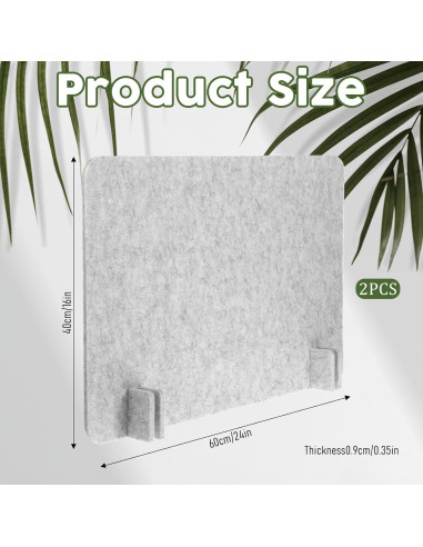 Panel de Privacidad Acústico BOHUIZ 2 Piezas 60x45cm Gris