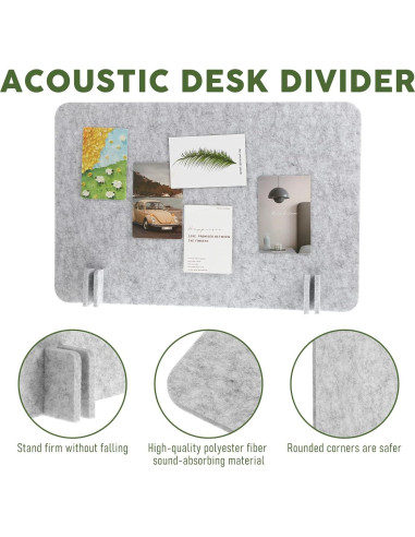 Panel de Privacidad Acústico BOHUIZ 2 Piezas 60x45cm Gris