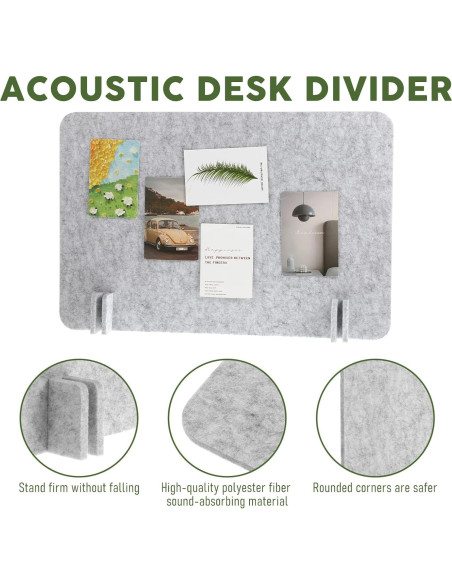 Panel de Privacidad Acústico BOHUIZ 2 Piezas 60x45cm Gris