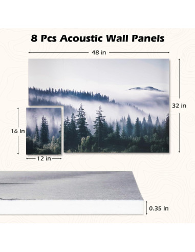 Paneles Acústicos Decorativos DOLLAR BOSS 8 Piezas 48x32cm