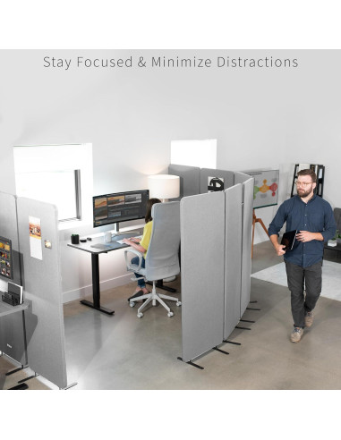 Divisor de Cubículo VIVO 3 Paneles 72x66 Pulgadas Gris