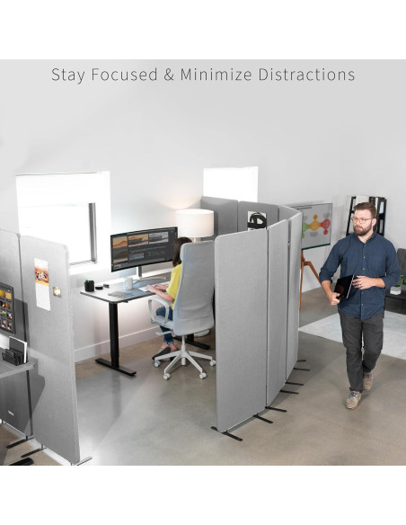 Divisor de Cubículo VIVO 3 Paneles 72x66 Pulgadas Gris