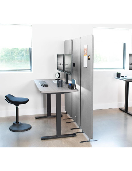 Divisor de Cubículo VIVO 3 Paneles 72x66 Pulgadas Gris