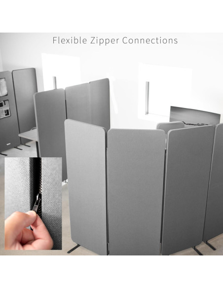 Divisor de Cubículo VIVO 3 Paneles 72x66 Pulgadas Gris