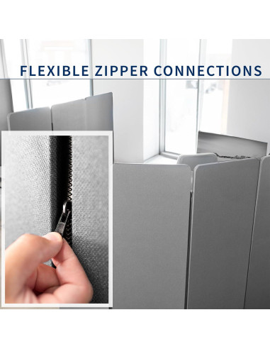 Divisor de Cubículo VIVO 3 Paneles 72x66 Pulgadas Gris