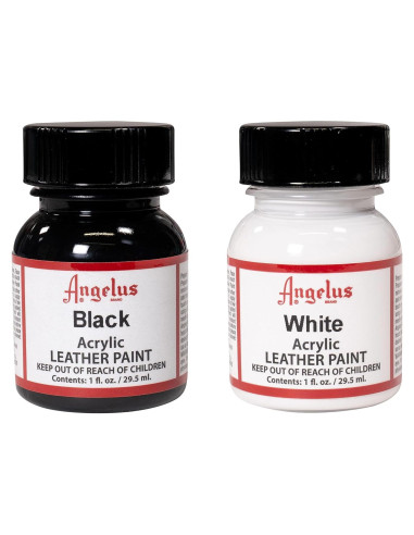 Pintura Acrílica Impermeable Angelus 59ml Negro y Blanco