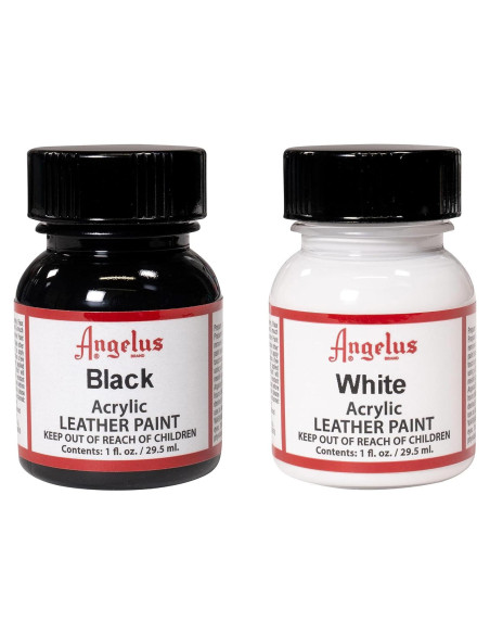Pintura Acrílica Impermeable Angelus 59ml Negro y Blanco