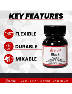 Pintura Acrílica Impermeable Angelus 59ml Negro y Blanco 2