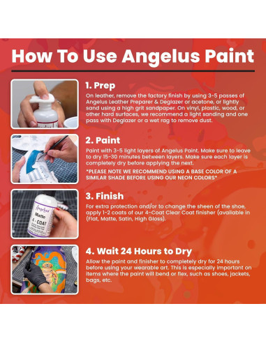 Kit de Pintura de Cuero Angelus - 5 Colores Acrílicos 30 ml