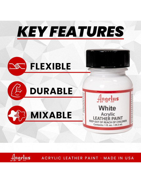 Pintura Acrílica Impermeable Angelus 59ml Negro y Blanco