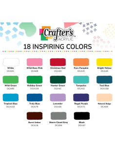 Juego de Pintura Acrílica DecoArt Crafter's 18 Colores Mate 1064 ml 2