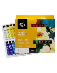 Juego de Pintura Acrílica Mont Marte 24 Colores 12ml Brillantes